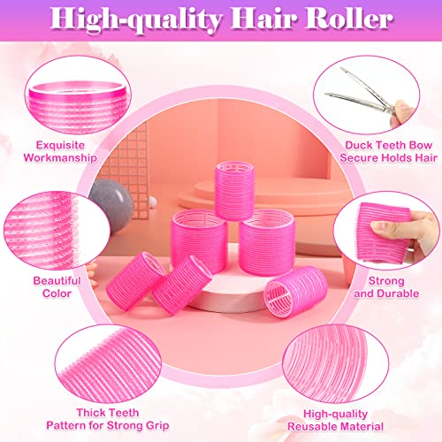 Cludoo Jumbo Hair Rollers Set 28 Pcs Self Grip Curlers with Clips