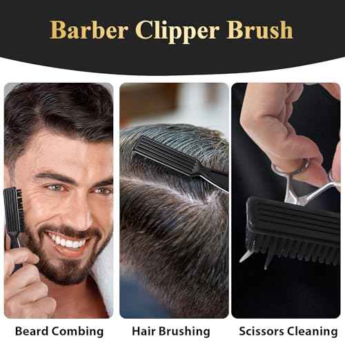 HEYMKGO Barber Comb,14PCS Hair Cutting Comb Set, Professional Salon Fine and Wide Tooth Comb, Barber Clipper Brush Duster Brush, Hair Clips, Rat Tail Teasing Combs for Styling