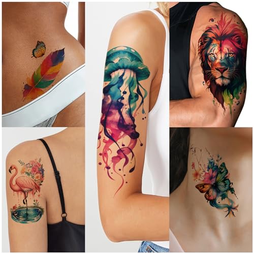 77 Sheets Temporary Tattoos, Waterproof Fake Tattoos for Adults
