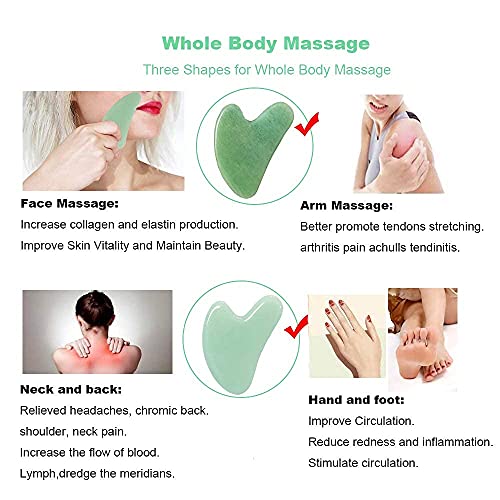 Gua Sha Jade Massage Tool for Face & Body Therapy