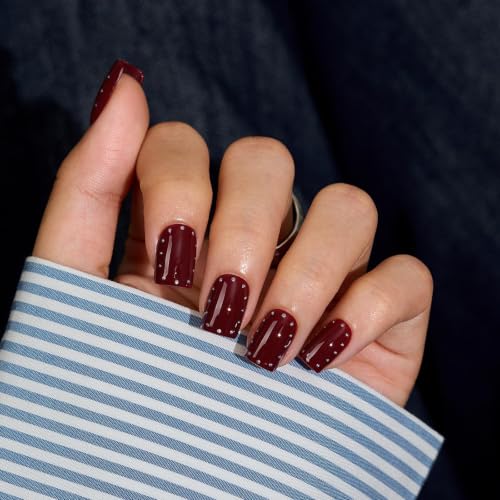 BTArtbox Press On Nails Short Square, 32ct Kit, 2+ Week Wear