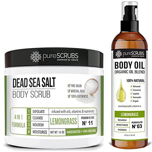 pureSCRUBS Lemongrass Body Scrub + Lemongrass Body Oil Bundle