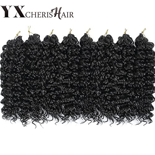 YXCHERISHAIR Curly Crochet Hair GoGo Curl Crochet hair for Women Natural Black Deep Wave Braiding hair,Synthetic Bohemian Crochet Braid Water Wave Crochet hair Extensions(Pack of 2), 18 Inch)