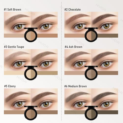 KYDA 2-Color Eyebrow Powder Duo with Brush, Waterproof