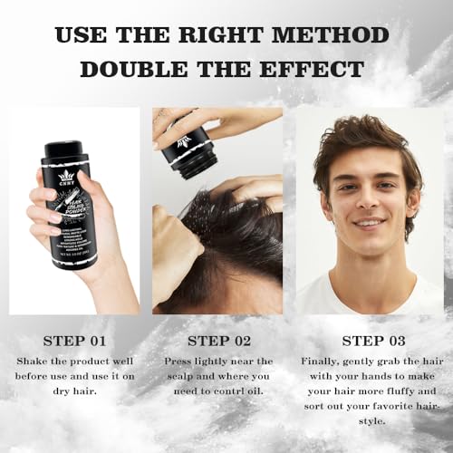 Crownnaturally Matte Hair Styling Powder for Men - Strong Hold & Volume