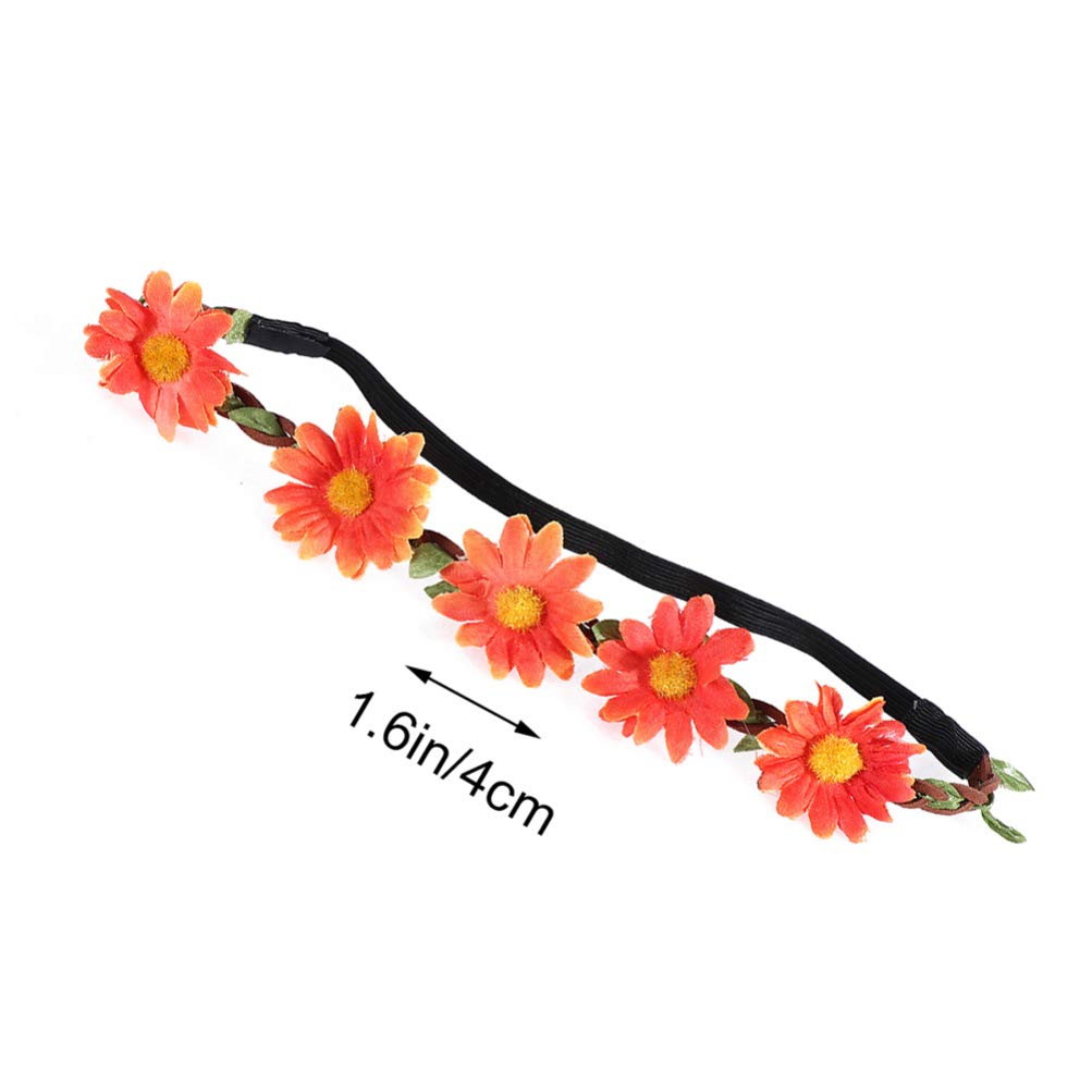 Sewroro Fancy Hair Ties Flower Hair Accessories 5pcs Flower Wreath Bride Girl Flower Headdress Sunflower Headband Head Flower Wreath