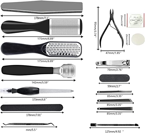 36-in-1 Professional Pedicure Kit - Stainless Steel Foot File & Case