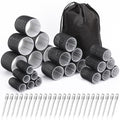 Self-Grip Hair Rollers Set with Clips - 24 Heatless Curlers & Storage Bag