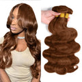 #30 Light Brown Body Wave Human Hair Bundles 20-24 Inch