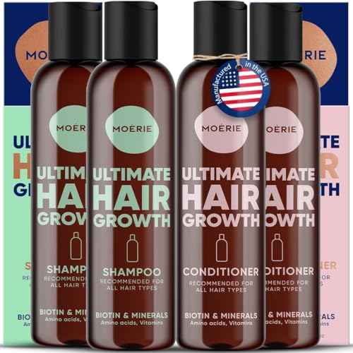 Moerie Volumizing Shampoo and Conditioner for Hair Loss - Thickening Products with Ingredients of Natural Origin - Over 100 Active Ingredients for Thick, Long, Luscious Hair, Double Set