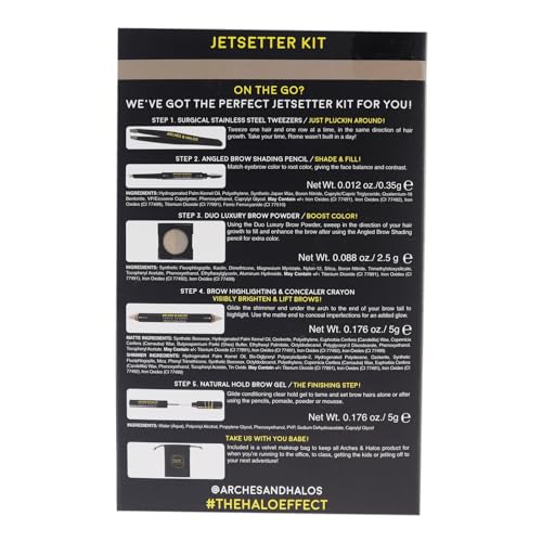 Arches & Halos Jetsetter Brow Kit - Travel Size with 5 Tools