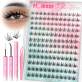 Manga Lash Clusters Kit - 144pcs Wispy Anime Lashes with Invisible Band