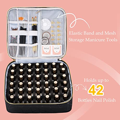 Uross Nail Polish Organizer Bag - Holds 42 Bottles