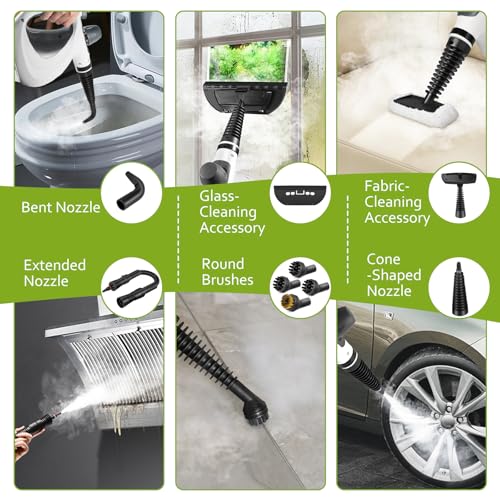 Phueut Pressurized Handheld Steam Cleaner with 12 Accessories