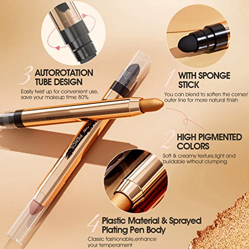 Eyeshadow Stick Pencil - Creamy Metallic & Matte Makeup (6# Peachy)