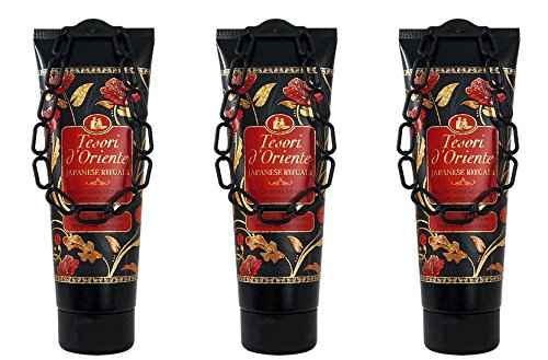 Tesori d'Oriente: "Japanese Rituals" Aromatic Shower Cream, with Tsubaki Oil and Peony * 8.45 Fluid Ounce (250ml) Tubes (Pack of 3) * [ Italian Import ]