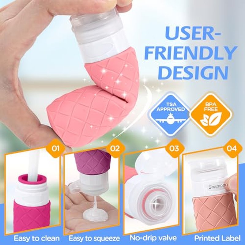 16-Piece TSA Approved Travel Bottle Set with Silicone Containers