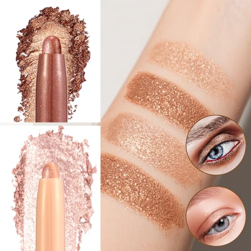 LaMu'S Eyeshadow Stick 2-Pack - Waterproof Glitter Highlighter