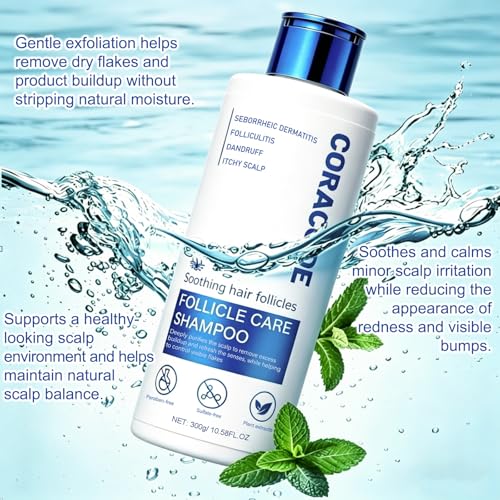 Folliculitis Shampoo for Itchy Flaky Scalp - 10.58 Oz