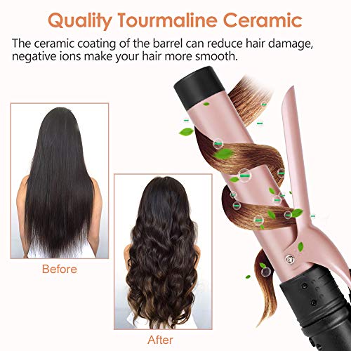Duomishu Rose Gold 6-in-1 Hair Curling Iron Set with Interchangeable Ceramic Barrels