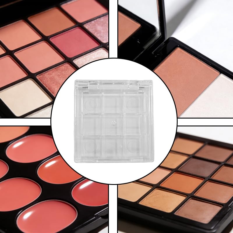 4-Piece 9-Grid Empty Makeup Palette - DIY Lipstick Eyeshadow Organizer