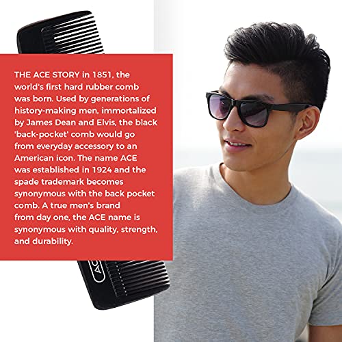 Goody Ace Classic Bobby Pocket Comb - 5 Inch Fine Teeth for All Hair Types, Black