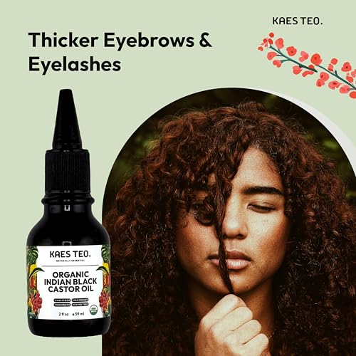 Kaes Teo Organic Black Castor Oil 2 Fl Oz – Cold-Pressed, Hexane-Free, 100% Pure