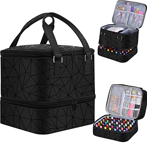 Nail Polish Organizer Case - Holds 42+ Bottles & Nail Lamp
