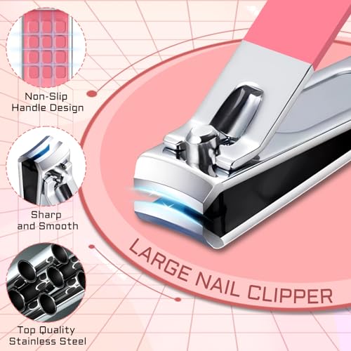 12-Piece Manicure Pedicure Set with Leather Case for Nail Care