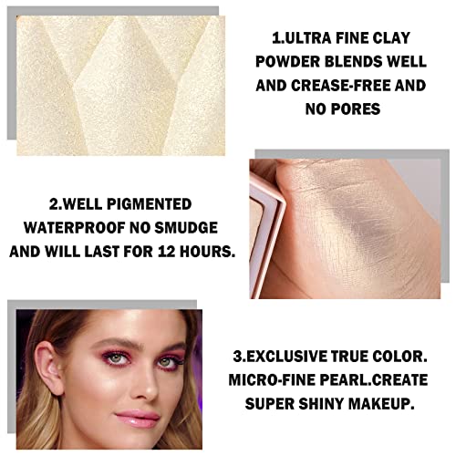Face Shimmer Highlighter Palette 1oz - Pearl White & Fairy Pink