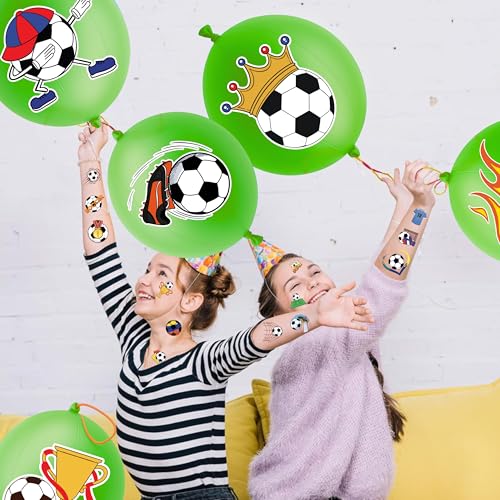 Soccer Party Favors Bundle - 24 Punch Balloons & 48 Tattoos