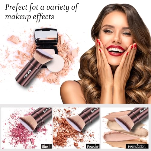 Retractable Kabuki Makeup Brush - Travel Foundation & Blush Brush