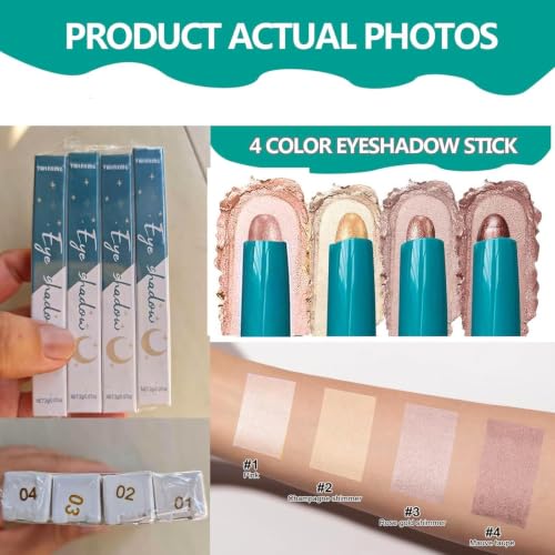 Waterproof Eyeshadow Stick - Long-Lasting Cream Shimmer Eyeliner