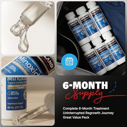 Kirkland Minoxidil 5% Extra Strength Hair Regrowth Treatment - 6 Month Supply