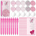 Pinkunn 100 Sets Breast Cancer Awareness Accessories Bulk Breast Cancer Gift for Women Compact Mirrors with Pink Ribbon Boxing Glove Design, Ballpoint Pens, Motivational Cards Charity Party Favors