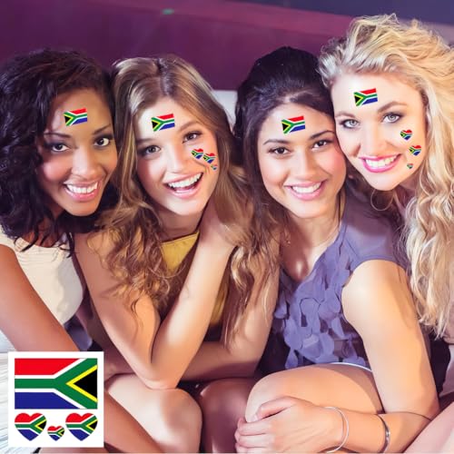 South African Flag Temporary Tattoos, 40 Pcs Waterproof