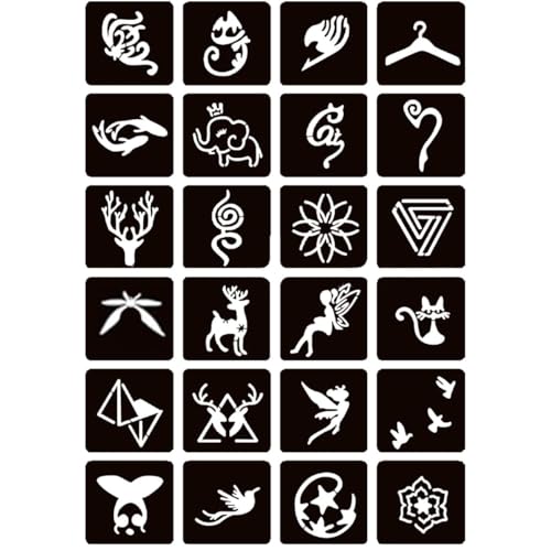 Henna Tattoo Kit with 5 Inks & 88 Stencils