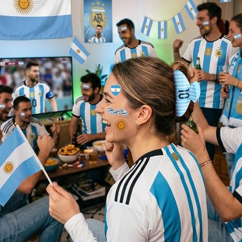 Argentina Jersey Claw Clip Hair Accessory Bundle