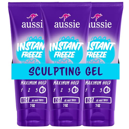 Aussie Instant Freeze Sculpting Hair Gel 7oz Triple Pack