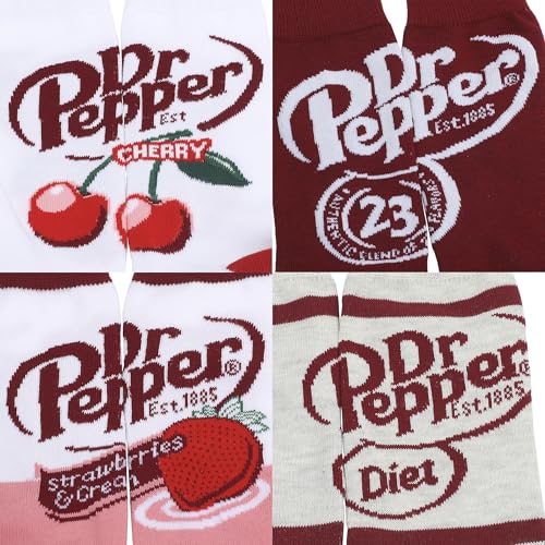 Dr Pepper Variety Logos Men's Crew Socks 5-Pack