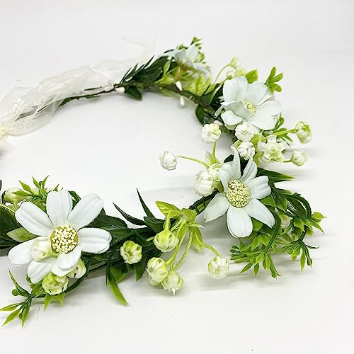 JSBH 2pcs Flower Crown Headband for Women and Girls - Perfect for Weddings, Festivals, and Parties (Pink - Roses)