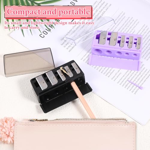 5-Hole Cosmetic Pencil Sharpener 2 Pack for Eyeliner, Eyebrow & Lip Liners