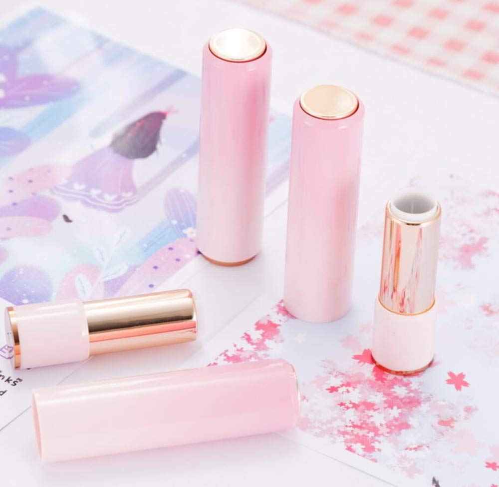3.5ML Gradient Pink Lipstick Tubes - Cherry Blossom Pink Empty Plastic Lip Balm Container - Round Refillable for DIY Homemade Lipstick, 10 Pack