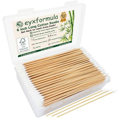 6 Inch Pointed Tip Cotton Swabs with Storage Case (400 Count)