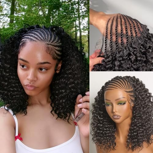 Frodio 13x6 Cornrow Braided Wig for Black Women - 12 Inches