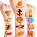 96 PCS Basketball Sports Pre-Cut Temporary Tattoos for Kids | Super Cute Basketball Themed Birthday Party Favors, Supplies, Decorations, Fake Tattoo Stickers, School Rewards & Gifts for Boys & Girls