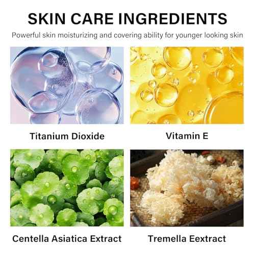 2PCS Mushroom Head Air Cushion CC Cream, Moisturizing Lasting Oil Control BB Cream for All Skin Types, Full Coverage Concealer Liquid Foundation Face Makeup Set with Foundation Brush & Makeup Sponge A