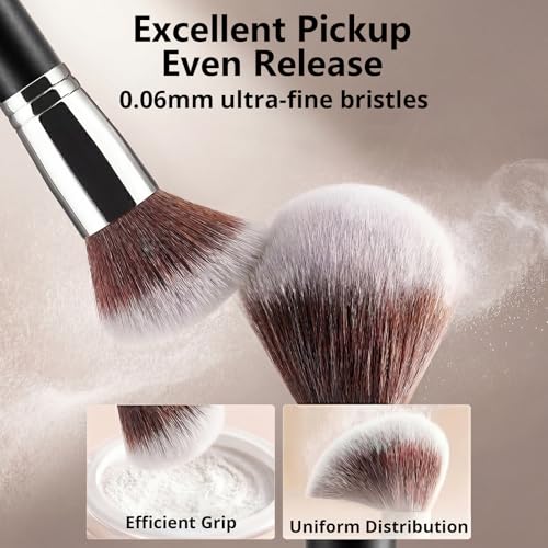 BEAKEY 10-Piece Makeup Brush Set with Blending Sponges