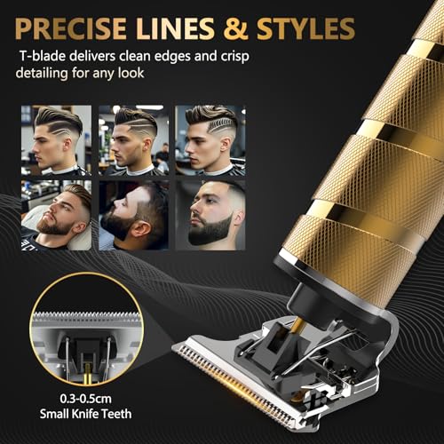 Ufree Hair Trimmer & Beard Trimmer for Men Professional, Electric Razor Shavers for Men, T Blade Precision Edgers Liners, Barber Clippers for Hair Cutting Mustache Facial, Mens Gifts