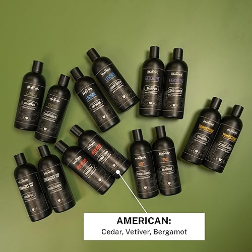 Live Bearded All-Natural Conditioner for Men - Promotes Hair Growth - Thinning and Hairloss - Deep Conditioning, Moisturizing | American Scent - Cedar, Vetiver, Bergamot